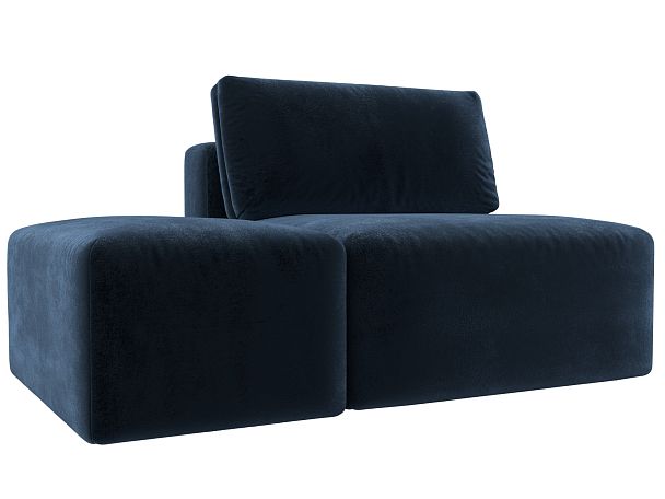 Модули диван и пуф Лига-060 НПБ Велюр синий - Вид 2