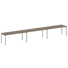 Metal System Quattro Р. ст. на 3 раб. места на П-образном м/к 50БП.СМ-3.5 Вяз/Серый металл 5400*720*750 - Фото предпросмотра