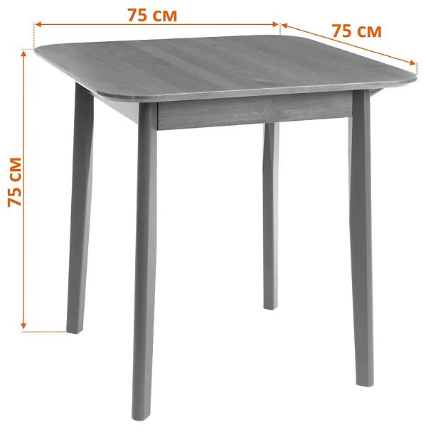 Стол Соната Люкс/Sonata Lux, 75х75х75см, массив сосны, антик/черный - Вид 7