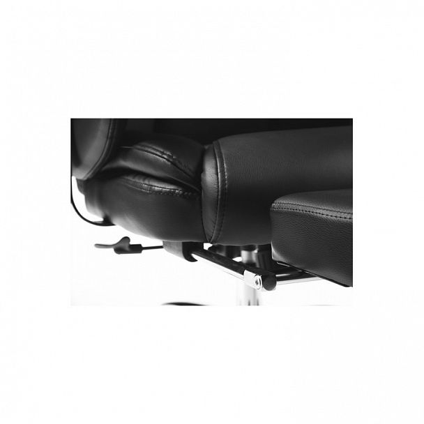 Кресло Парламент / (black) сталь + хром / черная кожа - Вид 7