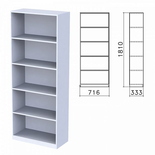 Шкаф (стеллаж) "Бюджет", 716х333х1810 мм, 4 полки, серый, 402651-030 - Вид 1