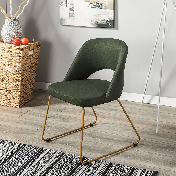 Стул Lars тёмно-зеленый/Линк золото - Вид 8