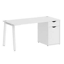 Home Office Стол письменный VR.SP-3-158.1.A Белый бриллиант/Белый металл 1580*720*750 - Фото предпросмотра