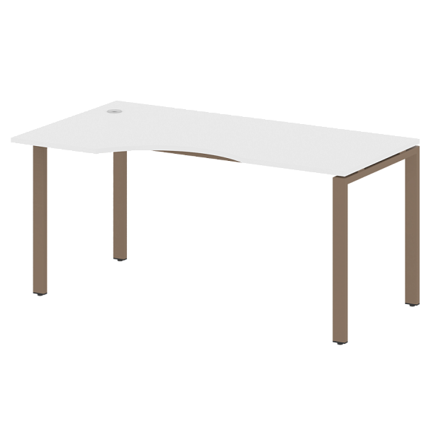 Metal System Стол криволинейный левый на П-образном м/к БП.СА-1 (L) Белый/Мокко металл 1600*900*750 - Вид 1