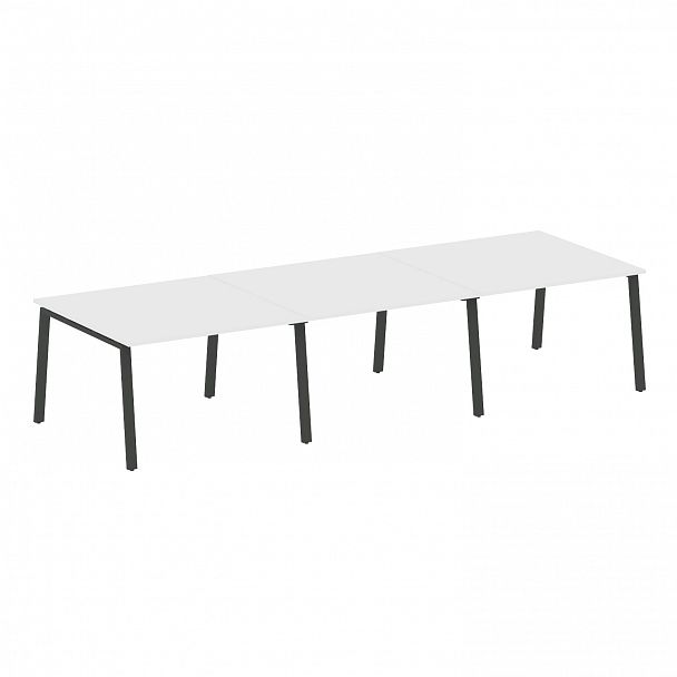 Стол для переговоров "Metal System" БА.ПРГ-3.2 белый/антрацит - Вид 1