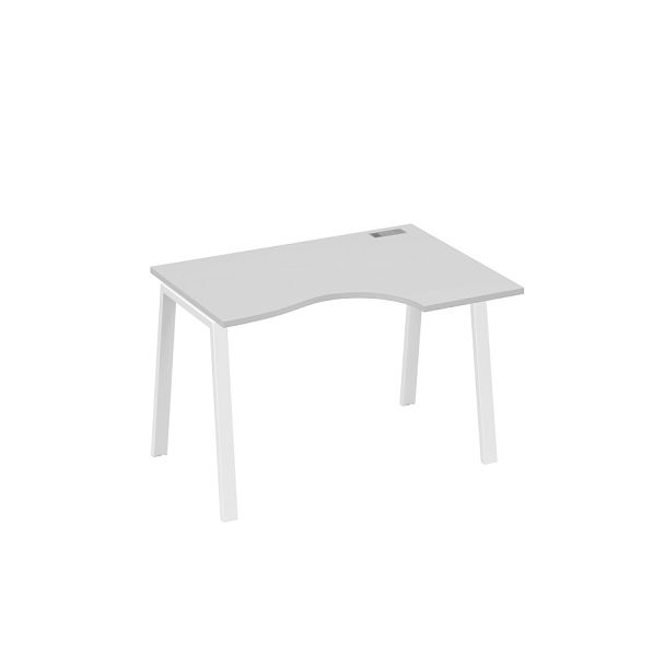 Стол эргономичный правый "Классика" на металлокаркасе TRE A4 А4 Б3 042 БП серый / металлокаркас белый - Вид 1