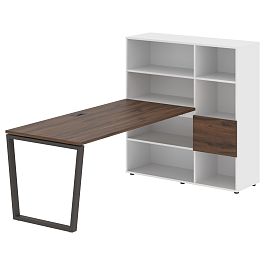 Стол-стеллаж EVRST 1217 Дуб Денвер тёмный/Мокко/Белый 2190х1250х1355 EDIS - Фото предпросмотра