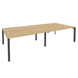 Onix Рабочая станция на П-образном м/к O.MP-D.RS-4.4.7 Тиквуд светлый/Антрацит металл 3160*1475*750 - Фото предпросмотра