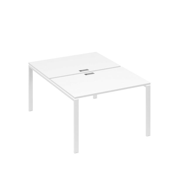 Станция рабочая 2х120 на металлокаркасе UNO A4 А4 Б1 176 БП белый премиум / металлокаркас белый - Вид 1