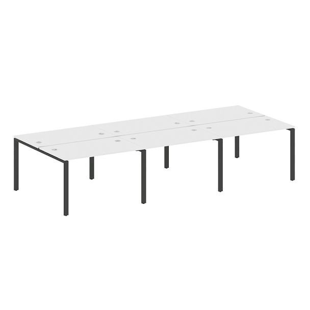 Metal System Р. ст. на 6 раб. места на П-образном м/к БП.СМ-6.2 Белый/Антрацит металл 3600*1475*750 - Вид 1