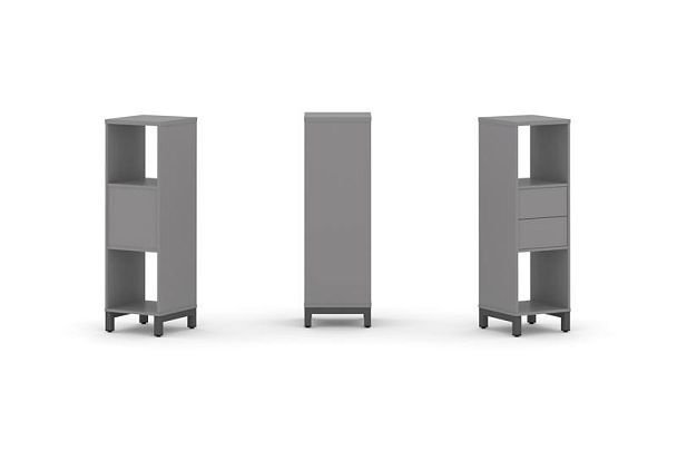 Стайл Проджект Набор стеллажа одностороннего, 3 яруса SN.NS-311 Серый Пепел/Металл Антрацит 387*400* - Вид 1