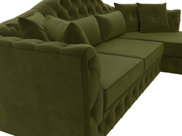 Диван угловой Артис правый угол Микровельвет зеленый - Вид 4