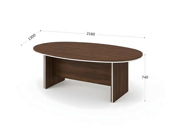 БЕРЛИН / BERLIN Конференц-стол составной 2160х1300х740 Орех Вармия/Белый - Вид 2