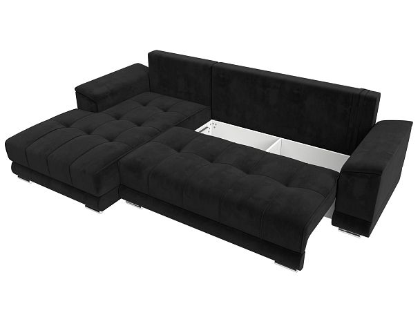 Угловой диван НордСтар левый угол Велюр черный - Вид 7