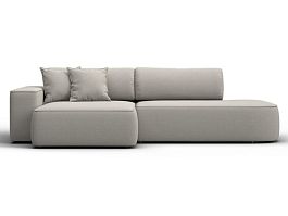 Диван угловой Лига-065 БП угол левый Рогожка бежевый - Фото предпросмотра