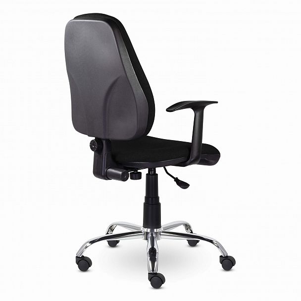 Кресло BRABIX "Comfort MG-322", хром, регулируемая эргономичная спинка, ткань, черное, 532558 - Вид 4