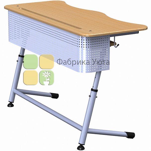 Парта "Премьера 2Р" с перф. экр., полочкой, рег. (3-7 гр) - Вид 1