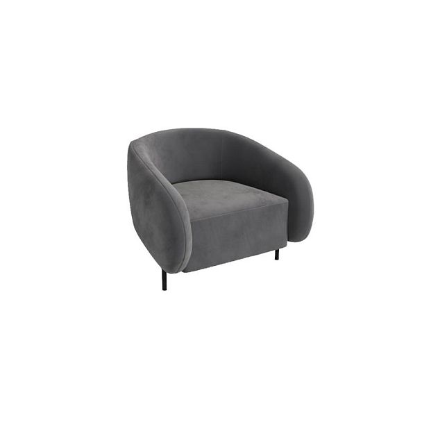 Белт Диван одноместный BLT-1 Velvet Lux 17/Металл Черный 910*850*730 - Вид 1