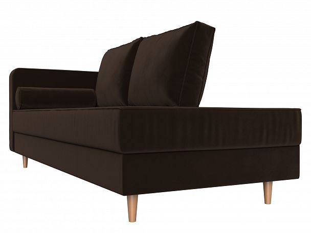 Кушетка Прайм левый (полностью микровельвет коричневый) - Вид 3