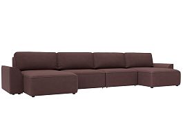 Диван п-образный Лига-048 НПБ лонг Замша бордовый - Фото предпросмотра