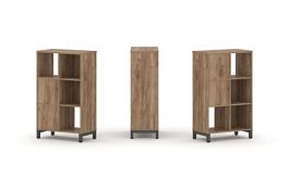 Стайл Проджект Набор стеллажа 2-х сторон., 3 яр. SN.NSD-321 Дуб Табак/Металл Антрацит 754*400*1248 - Фото предпросмотра