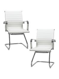 Набор 2 шт Офисное кресло для посетителей DOBRIN CODY (белый) - Фото предпросмотра