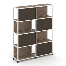 Shelf Mobile Стеллаж 5 уровней 2 секции VR.LT-STK-516.10 Дуб Аризона/Металл Белый/W-25 1970*400*2000 - Фото предпросмотра