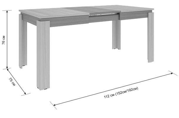 Стол обеденный раздвижной Гермес 2 KM-0209.3318 - Вид 3