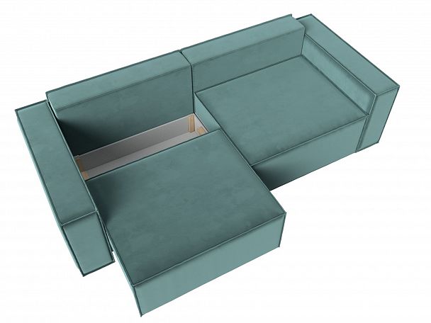Диван прямой Куба (полностью велюр бирюзовый) - Вид 6