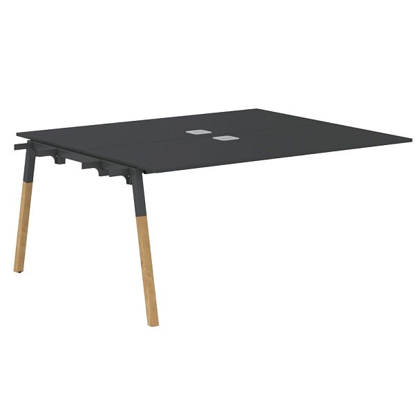 Стол приставной FIWST 1513 Черный графит/Антрацит-Бук 1580х1370х733 FORTA - Вид 1