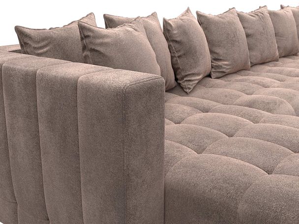 Диван П-образный Лига-052 НПБ Лонг Велюр бежевый - Вид 4