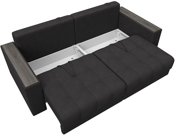 Диван прямой с декором Лига-049 НПБ Замша коричневый - Вид 8