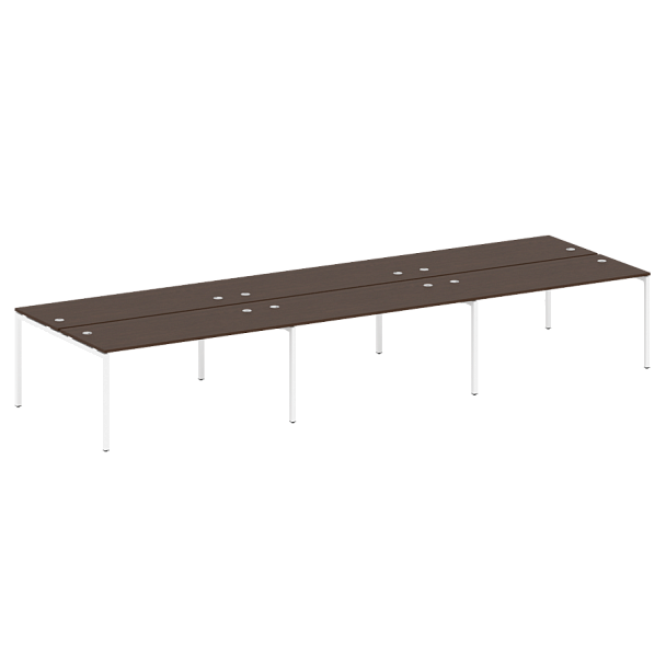 Metal System Quattro Р. ст. на 6 раб. места на П-образном м/к 40БП.СМ-6.4 Венге/Белый металл 4800*1475*750 - Вид 1