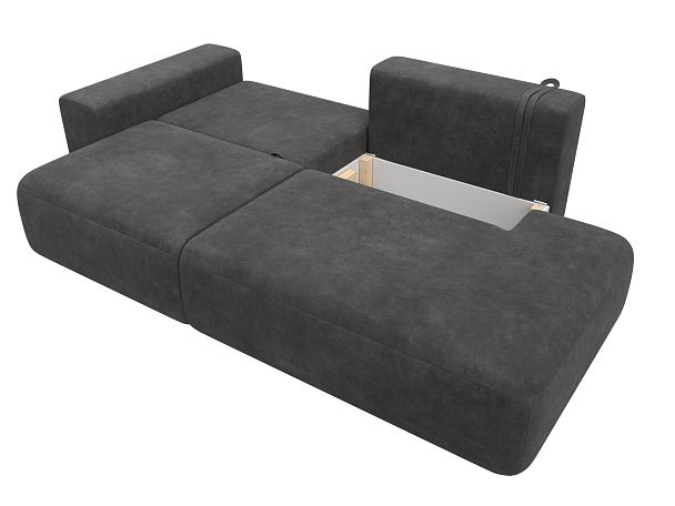 Диван прямой Лига-036 НПБ Модерн подлокотник слева Велюр серый - Вид 8