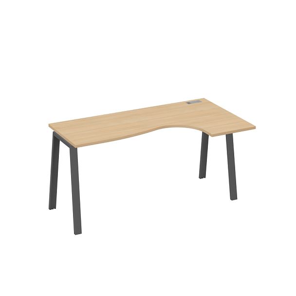 Стол эргономичный правый "Классика" на металлокаркасе TRE A4 А4 Б3 036 БП натуральный дуб / металлокаркас антрацит - Вид 1
