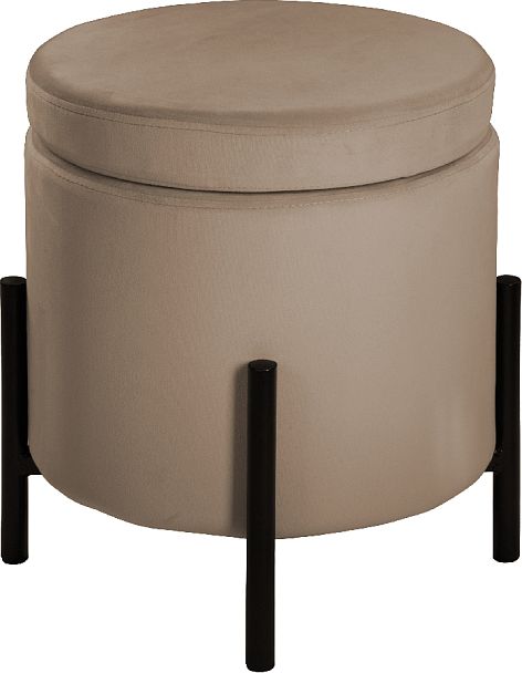 Пуф Кен с местом для хранения Латте велюр Confetti latte/черный - Вид 2