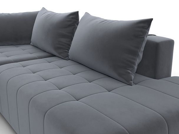 Диван угловой Лига-103 НПБ угол левый Велюр серый - Вид 4