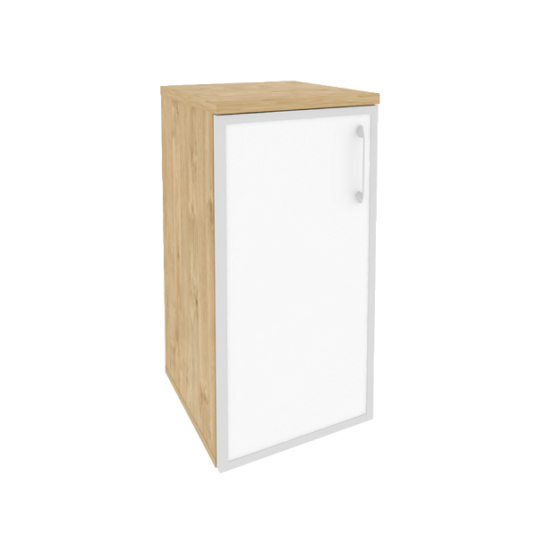 Onix Шкаф низкий узкий левый O.SU-3.2 R (L) white Тиквуд светлый/Стекло 400*420*823 - Вид 1