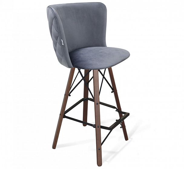 Стул барный Sheffilton SHT-ST36-3/S80 нейтральный серый/темный орех/черный - Вид 2