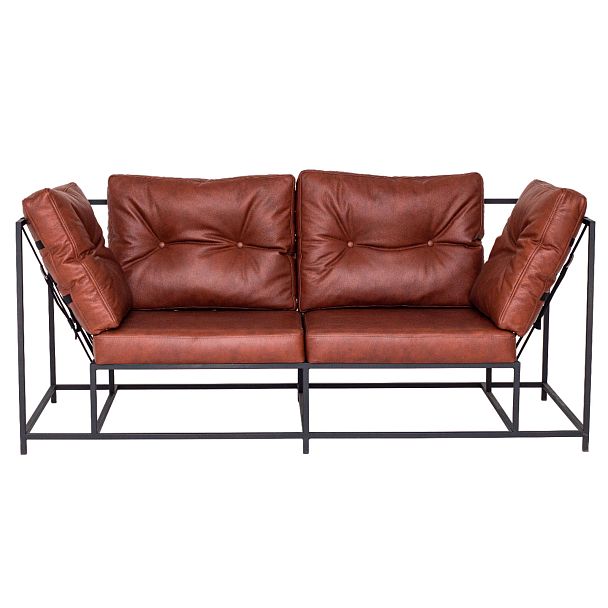 Диван лофт New 4, коричневая экокожа - Вид 3