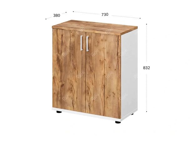 TANDEM RTD048-73U-ME Шкаф закрытый ун-й 730х380х832 Таксония медовая/Белый - Вид 2