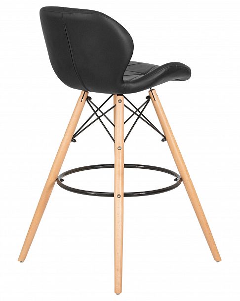 Стул барный DOBRIN BUTTERFLY BAR (ножки светлый бук, цвет чёрный) - Вид 4