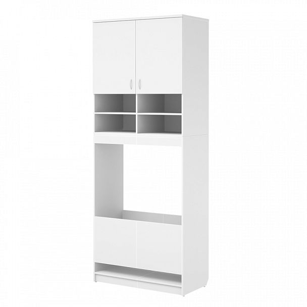 Шкаф для хранения пальто зимних, головных уборов, шлемов стальных, рюкзаков вещевых и индивидуальных "Офисные шкафы для документов"  ПК-АРМ-ШМД286Х112/35-В1-1068 белый шагрень - Вид 1