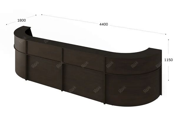 ЛАЙТ / LIGHT RLG073 Двойной ресепшн 440x180x115 Венге - Вид 3