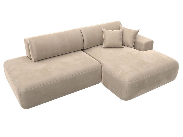 Диван угловой Лига-036 Модерн правый угол Велюр бежевый - Вид 8