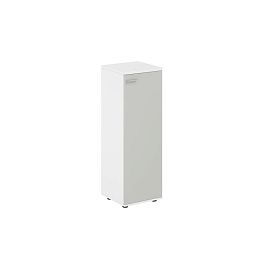 Шкаф средний 400х400х1200, 1 дв., з.ст HDF, правый / корпус: белый; фасады: серый бархат Сигма / Sigma - Фото предпросмотра