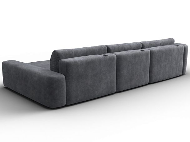 Диван угловой Лига-066 НПБ Лонг угол правый Велюр серый - Вид 5