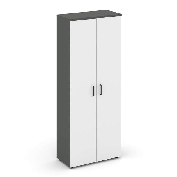 Style Project Шкаф высокий широкий SN.STS-108 Антрацит/Антрацит/Белый/Черный Ручки 796*400*1982 - Вид 1