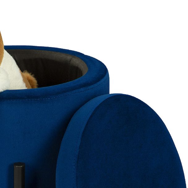 Комплект пуфов Кен с местом для хранения Синий велюр Confetti blue/черный, 2 шт. - Вид 4