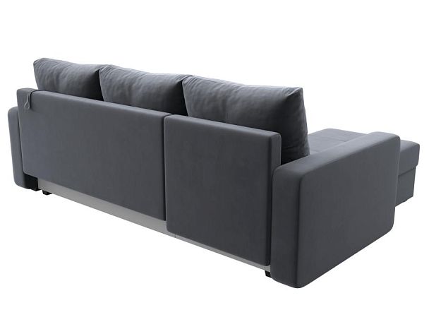 Диван угловой Ливерпуль Лайт левый угол Велюр серый - Вид 6